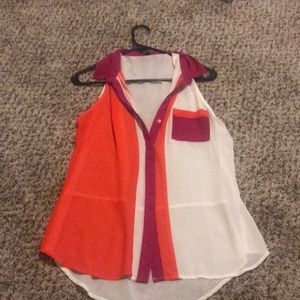 Sleeveless sheer top